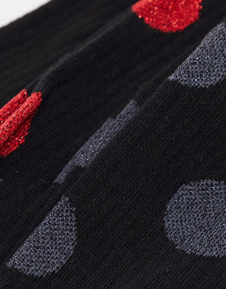 商品ASOS|ASOS DESIGN 3 pack sports socks in black with metallic spots,价格¥103,第3张图片详细描述