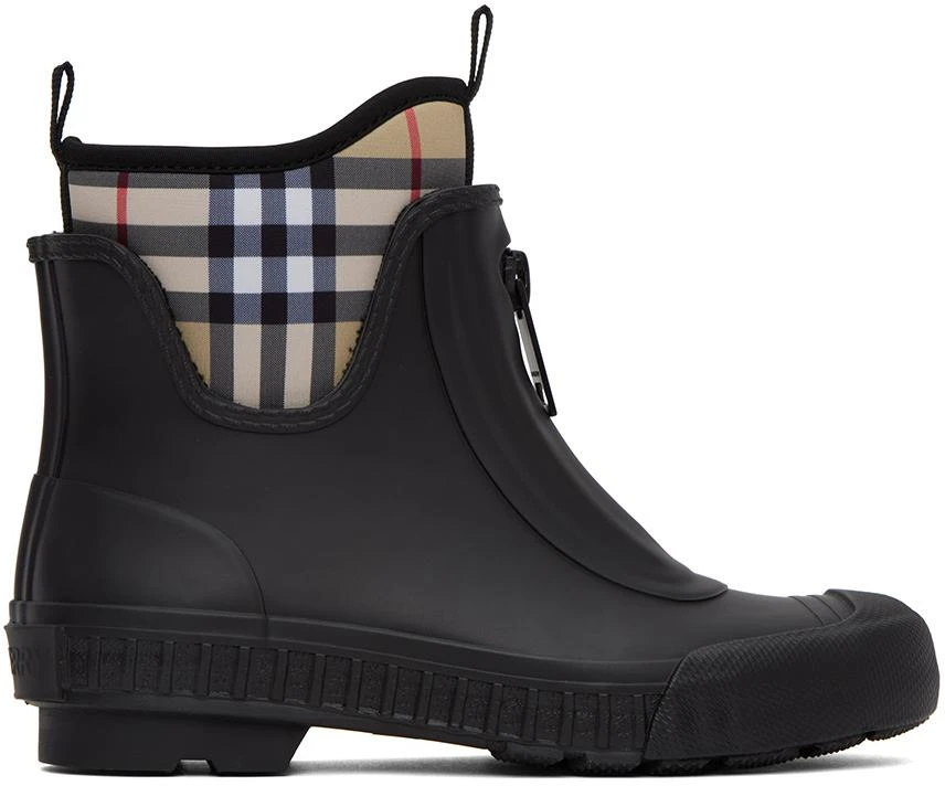 商品Burberry|Black Vintage Check Rain Boots,价格¥2692,第1张图片