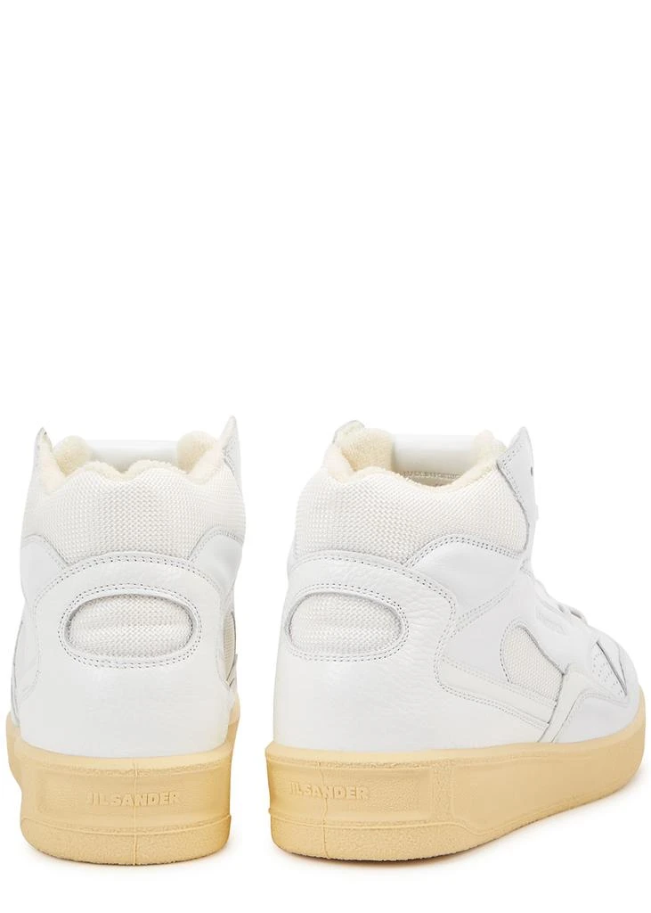 商品Jil Sander|White panelled leather high-top sneakers,价格¥1954,第3张图片详细描述