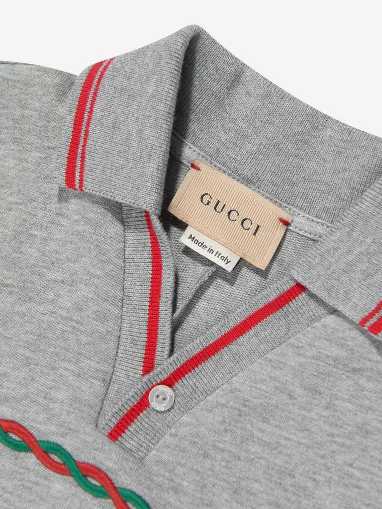 商品Gucci|Baby Boys Polo Romper in Grey,价格¥2718,第4张图片详细描述