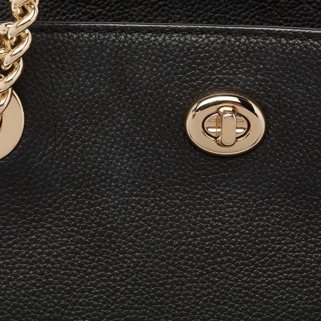 商品[二手商品] Coach|Coach Black Leather Turnlock Chain Tote,价格¥1148,第5张图片详细描述
