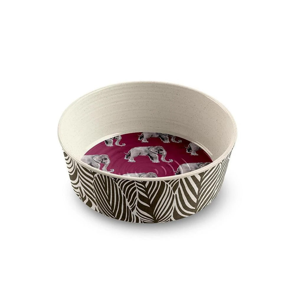 商品TarHong|Safari Pet Bowl Melamine Elephant  Medium, 6.7" X 2.3"-4 Cups, Set Of 2,价格¥239,第1张图片