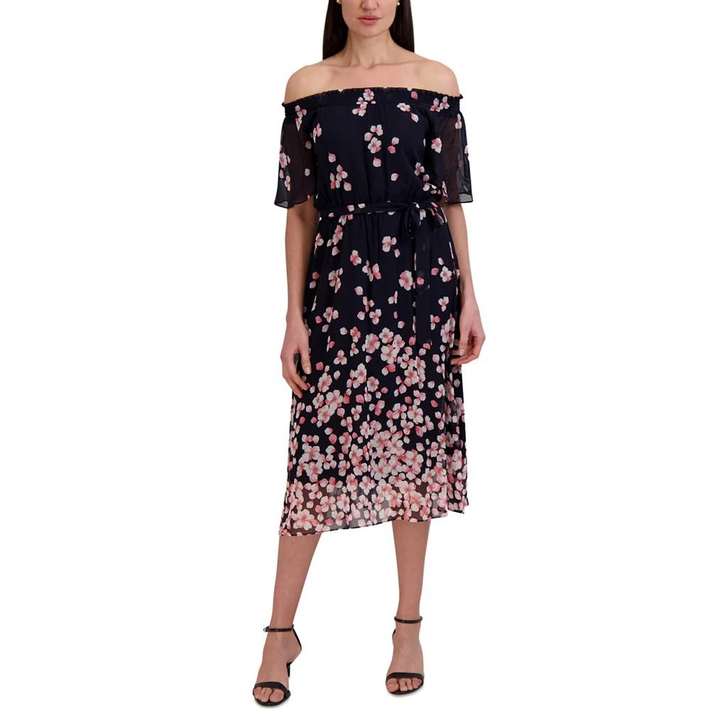 商品Sandra Darren|Printed Flutter-Sleeve A-Line Dress,价格¥661,第1张图片