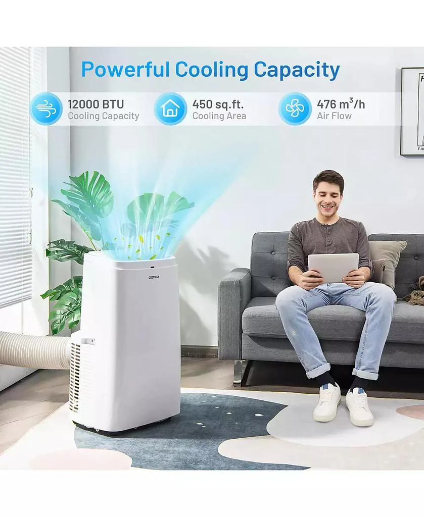商品Costway|12000BTU Portable Air Conditioner 3-in-1 Air Cooler Fan Dehumidifier w/ Remote,价格¥2279,第3张图片详细描述
