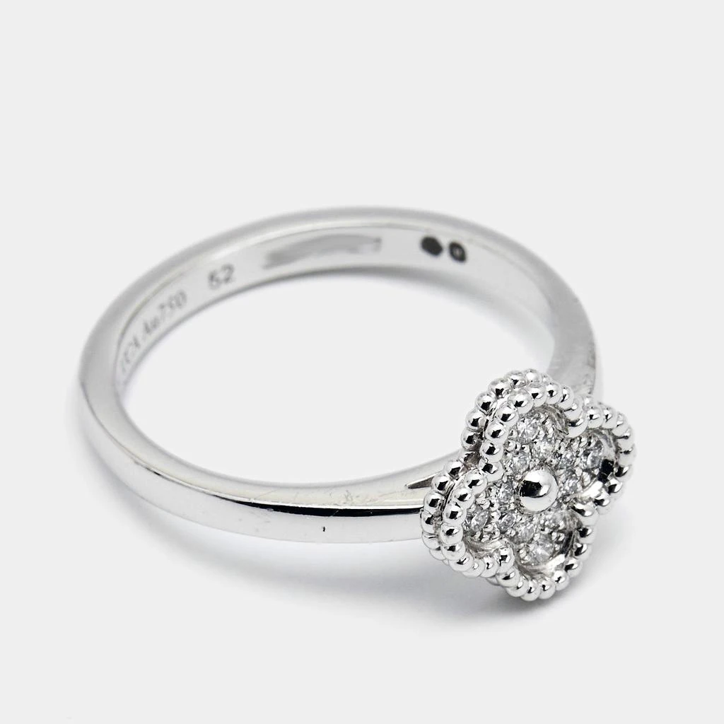 商品[二手商品] Van Cleef & Arpels|Van Cleef & Arpels Sweet Alhambra Diamond 18K White Gold Ring Size 52,价格¥19725,第4张图片详细描述