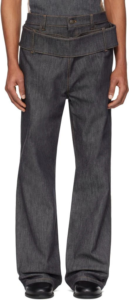 商品Courrèges|Gray Double Belt Denim Jeans,价格¥9750,第1张图片