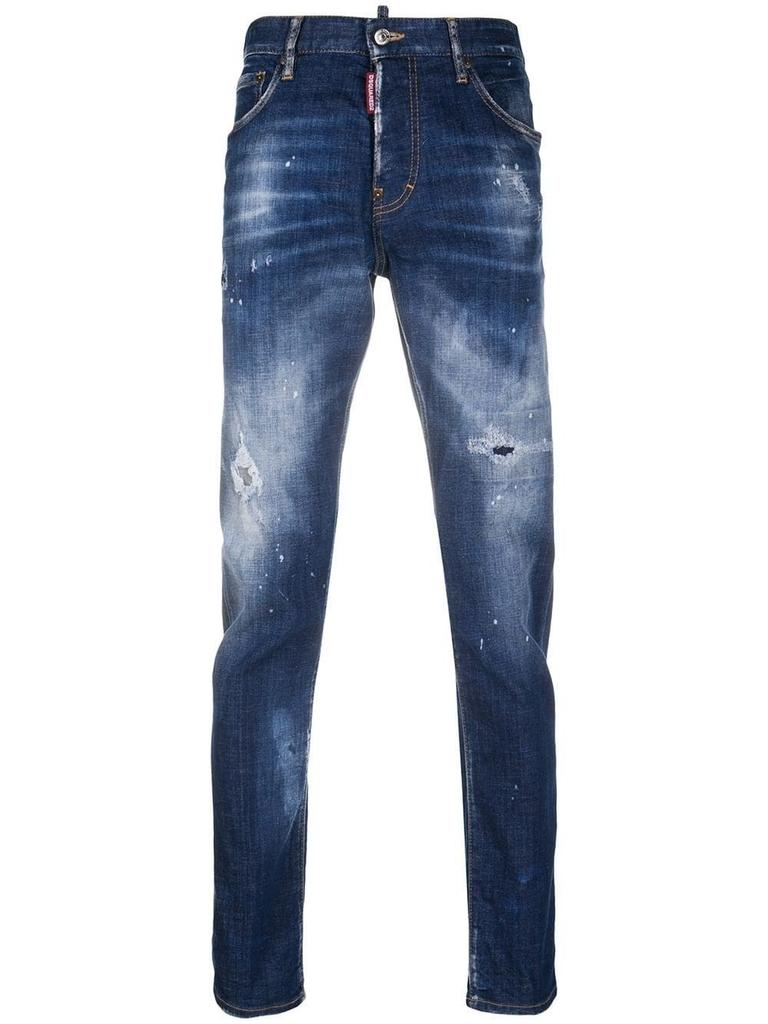 Dsquared2 Men's  Blue Cotton Jeans商品第1张图片规格展示