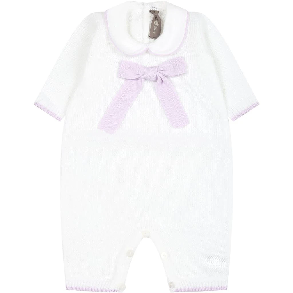 商品Little Bear|White Babygrow For Baby Girl With Bow,价格¥1240,第1张图片