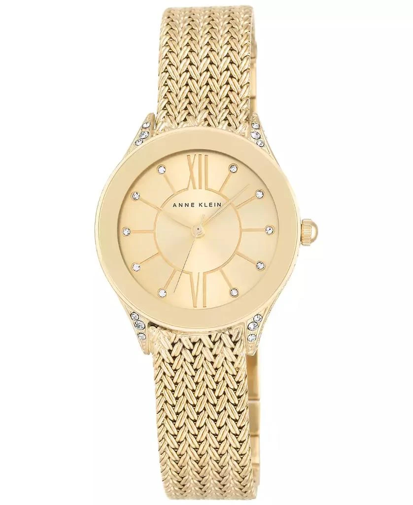 商品Anne Klein|Women's Gold-Tone Stainless Steel Mesh Bracelet Watch 30mm AK-2208CHGB,价格¥427,第1张图片