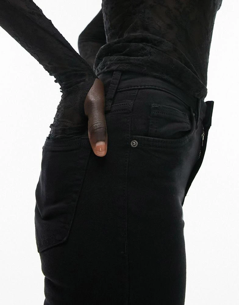 商品Topshop|Topshop Petite Jamie flare jeans in black,价格¥225,第3张图片详细描述