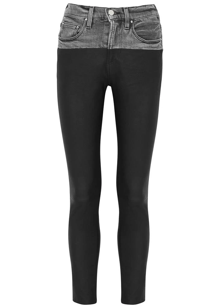 商品AMIRI|Black panelled leather skinny jeans,价格¥8415,第1张图片