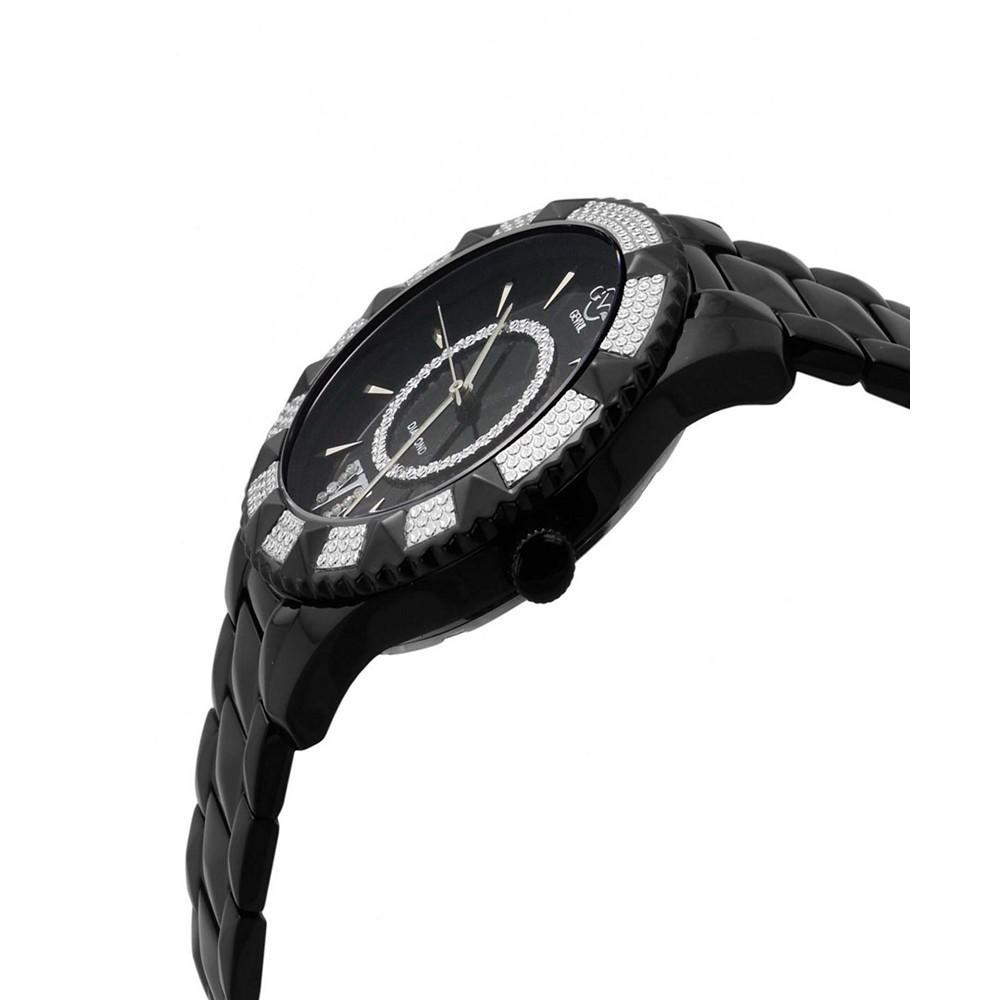 商品Gevril|Women's Venice Swiss Quartz Diamond Accents Ion Plating Black Stainless Steel Bracelet Watch 38.5mm,价格¥4509,第5张图片详细描述
