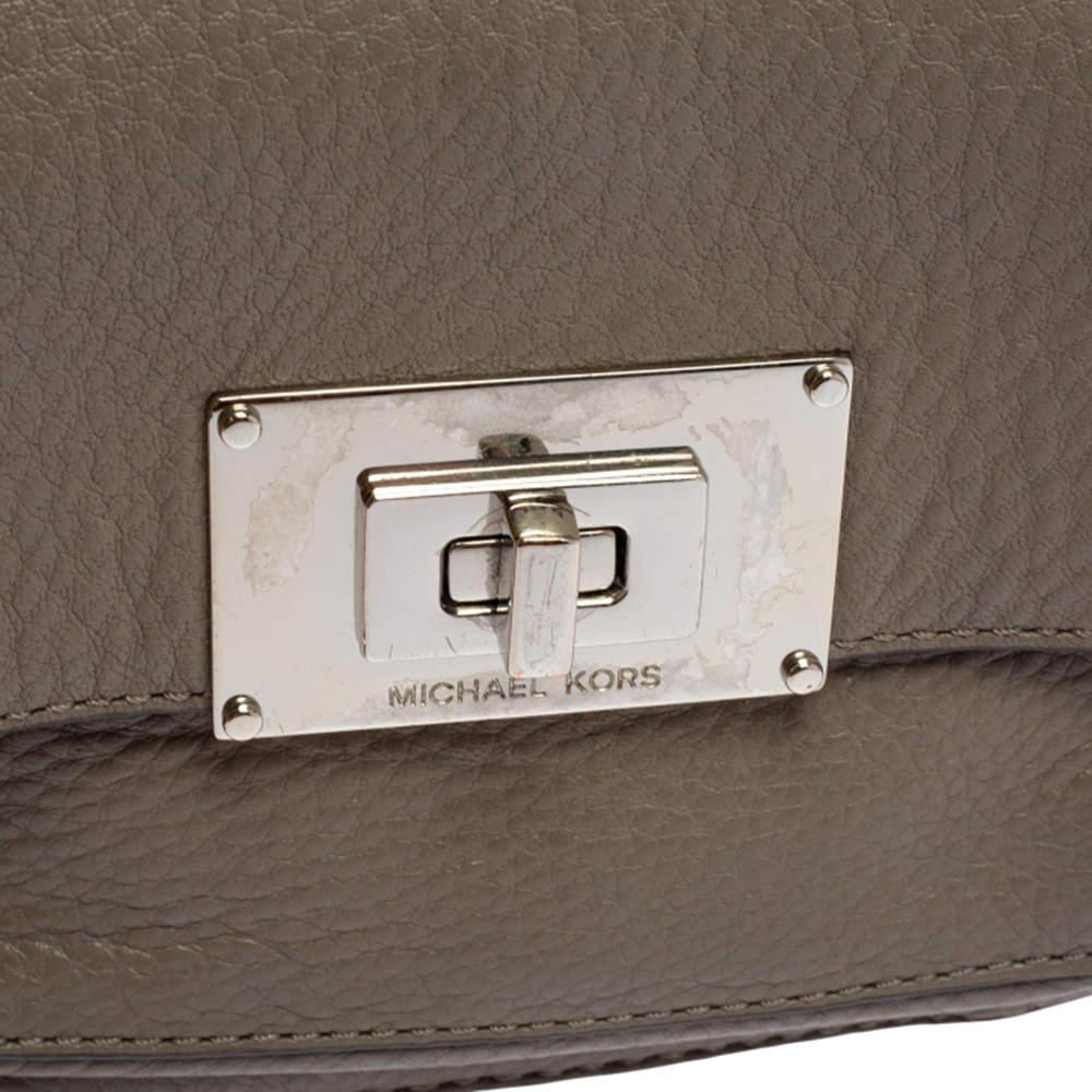 Michael Kors Grey Leather Sloan Flap Shoulder Bag商品第6张图片规格展示