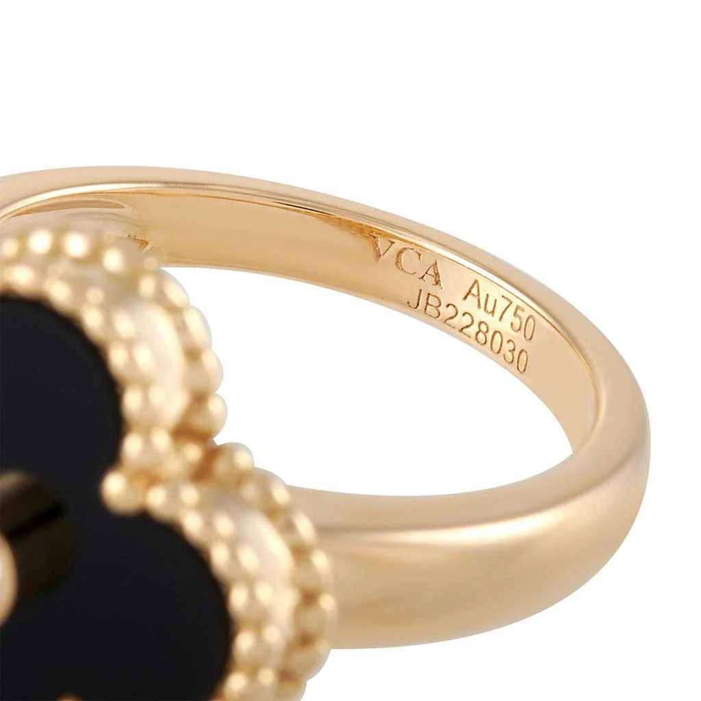 商品[二手商品] Van Cleef & Arpels|Van Cleef & Arpels Alhambra 18K Yellow Gold Diamond and Onyx Ring,价格¥22837,第5张图片详细�描述