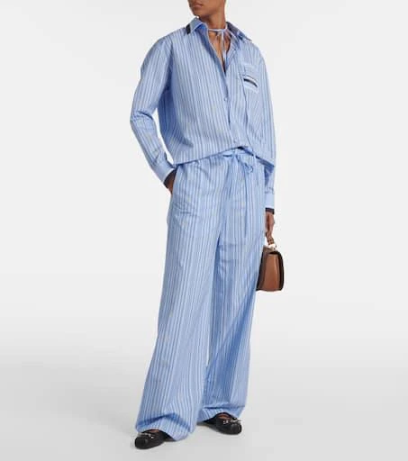 商品Gucci|Horsebit striped cotton palazzo pants,价格¥14255,第2张图片详细描述