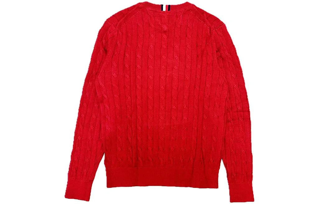商品[国内直发] Tommy Hilfiger|经典纯色套头圆领秋冬针织衫 男款 红色,价格¥713,第3张图片详细描述