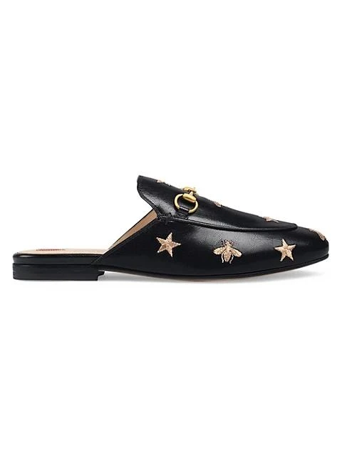 商品Gucci|Princetown Embroidered Leather Slipper,价格¥6399,第1张图片