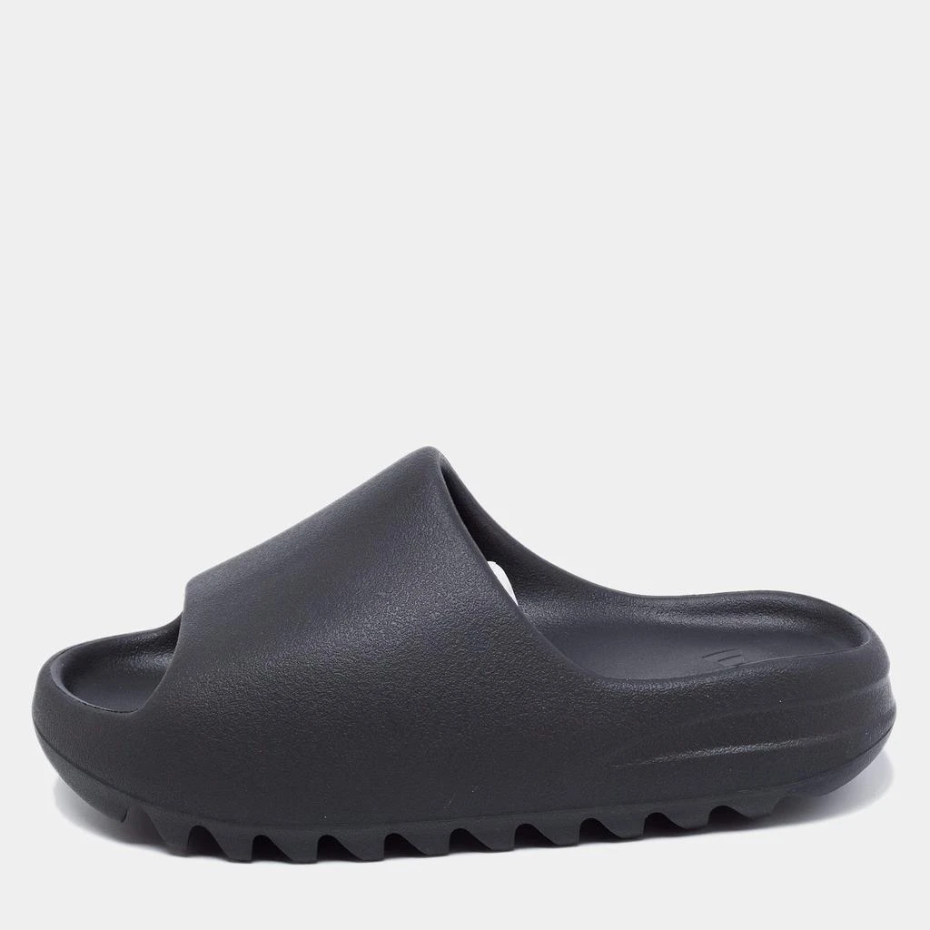 商品YEEZY|Yeezy x adidas Black Rubber Onyx Flat Slides Size 38 ,价格¥2328,第1张图片