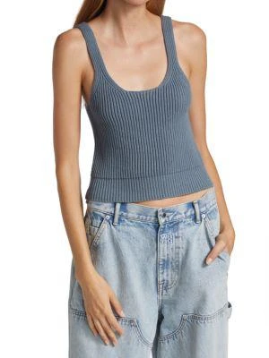 商品Alexander Wang|Rib-Knit Cropped Tank Top,价格¥1103,第1张图片