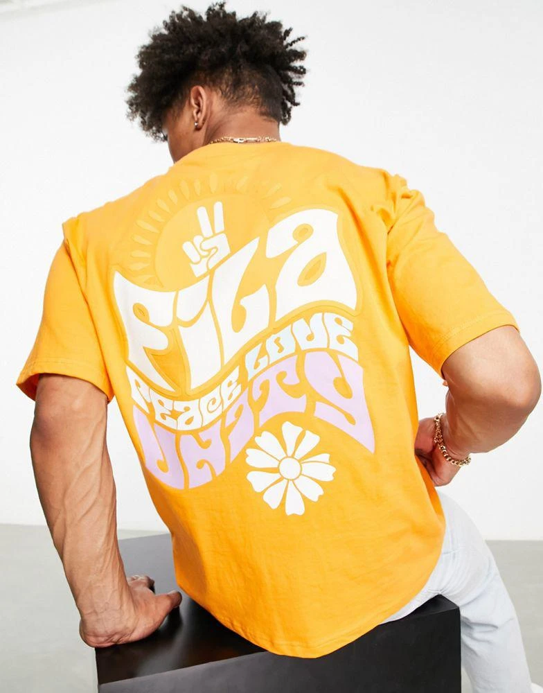 商品Fila|Fila oversized t-shirt with back print in orange - exclusive to ASOS,价格¥143,第1张图片