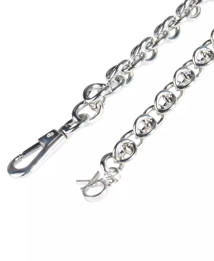 商品Calvin Klein|Women's Silver-Tone Chain Belt with Hanging Logo Charm,价格¥172,第3张图片详细描述