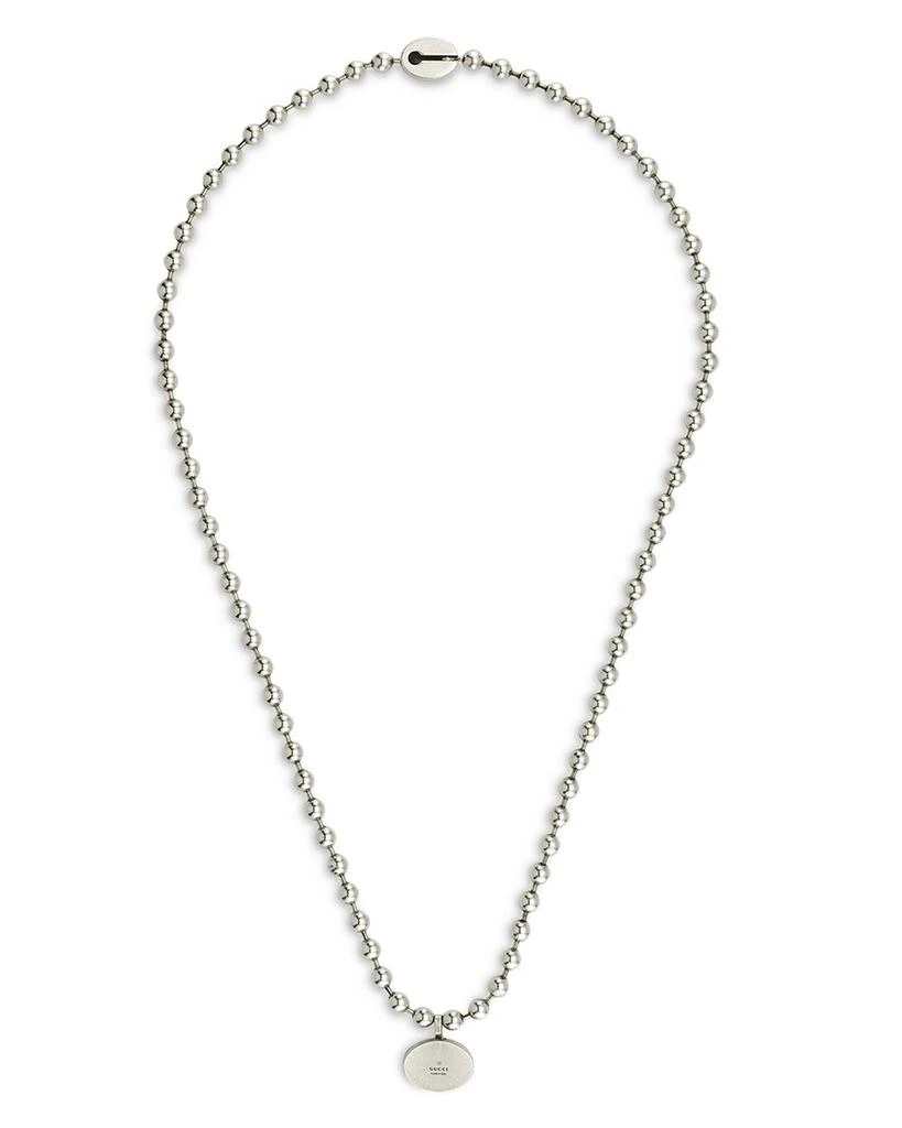 Sterling Silver Boule Blue Enamel Logo Beaded Pendant Necklace, 21.6" 商品