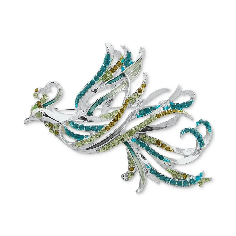 商品Anne Klein|Silver-Tone Mixed Color Pavé Flying Bird Pin,价格¥76,第1张图片