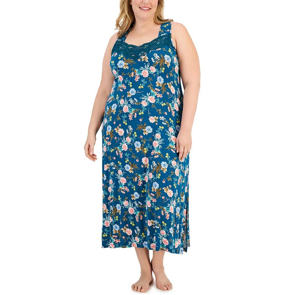 商品Charter Club|Plus Size Lace-Trim Long Nightgown, Created For Macy's,价格¥203,第1张图片