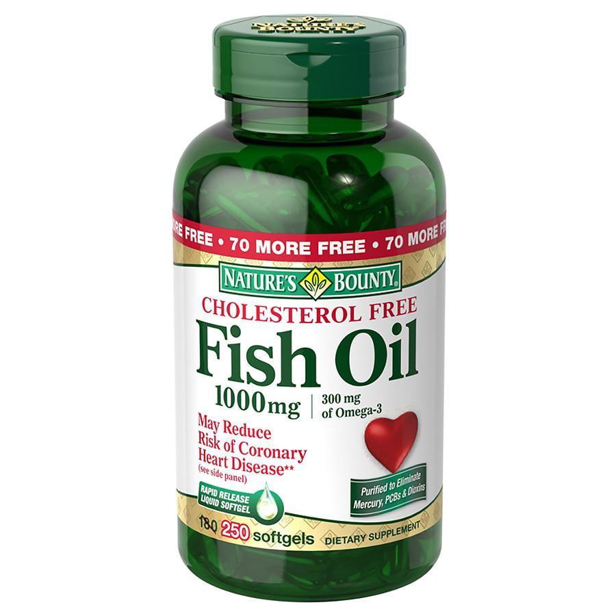 商品Nature's Bounty|Fish Oil 1000 mg Dietary Supplement Rapid Release Liquid Softgel,价格¥172,第1张图片