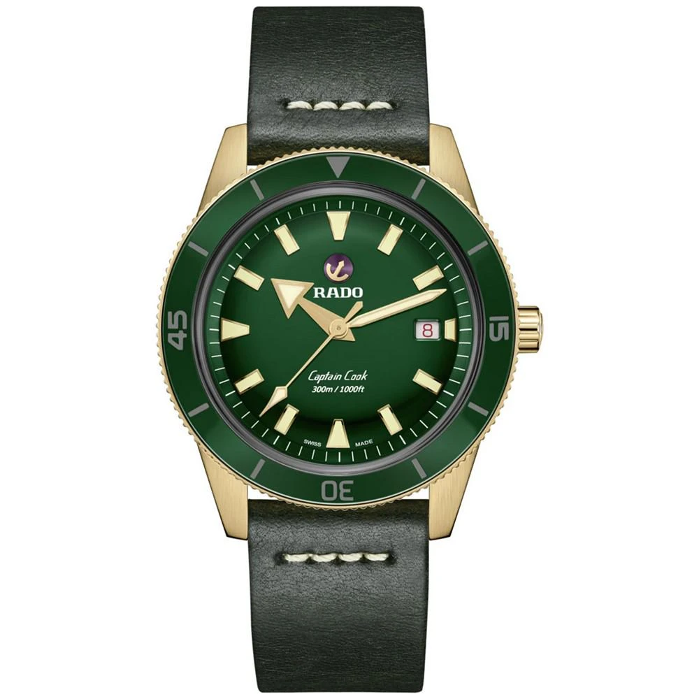 商品Rado|Captain Cook Men's Automatic Green Stainless Steel Strap Watch 42 mm,价格¥21329,第1张图片