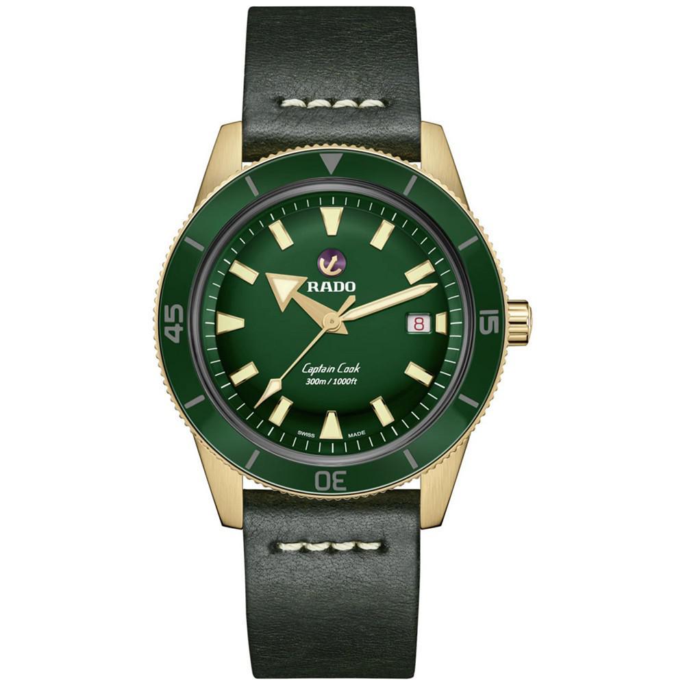 商品Rado|Captain Cook Men's Automatic Green Stainless Steel Strap Watch 42 mm,价格¥19310,第1张图片