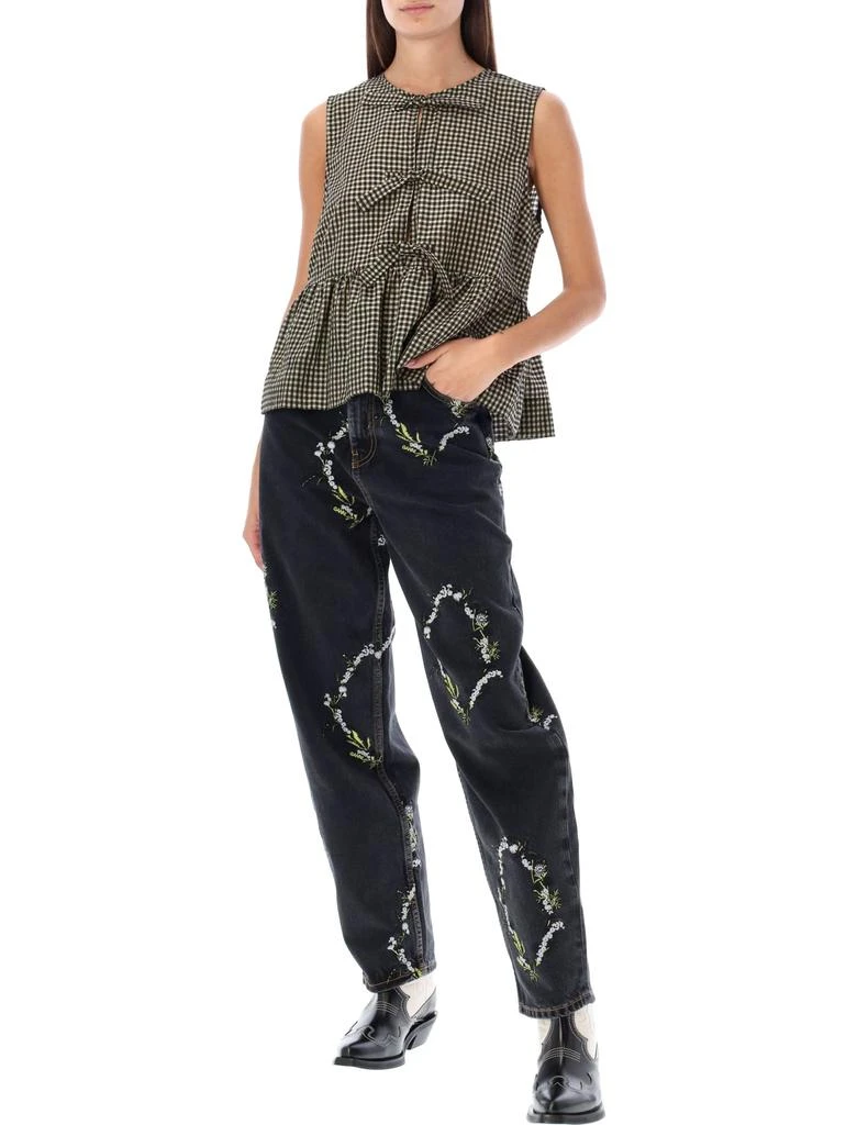 商品Ganni|Ganni Embroidered Denim Pants,价格¥2019,第4张图片详细描述