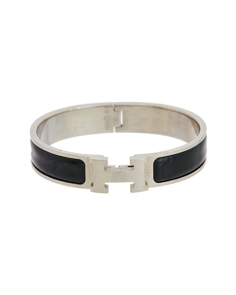 商品[二手商品] Hermes|Hermes Palladium Printed Enamel Clic Clac H Bangle (Authentic Pre-Owned),价格¥3947,第1张图片