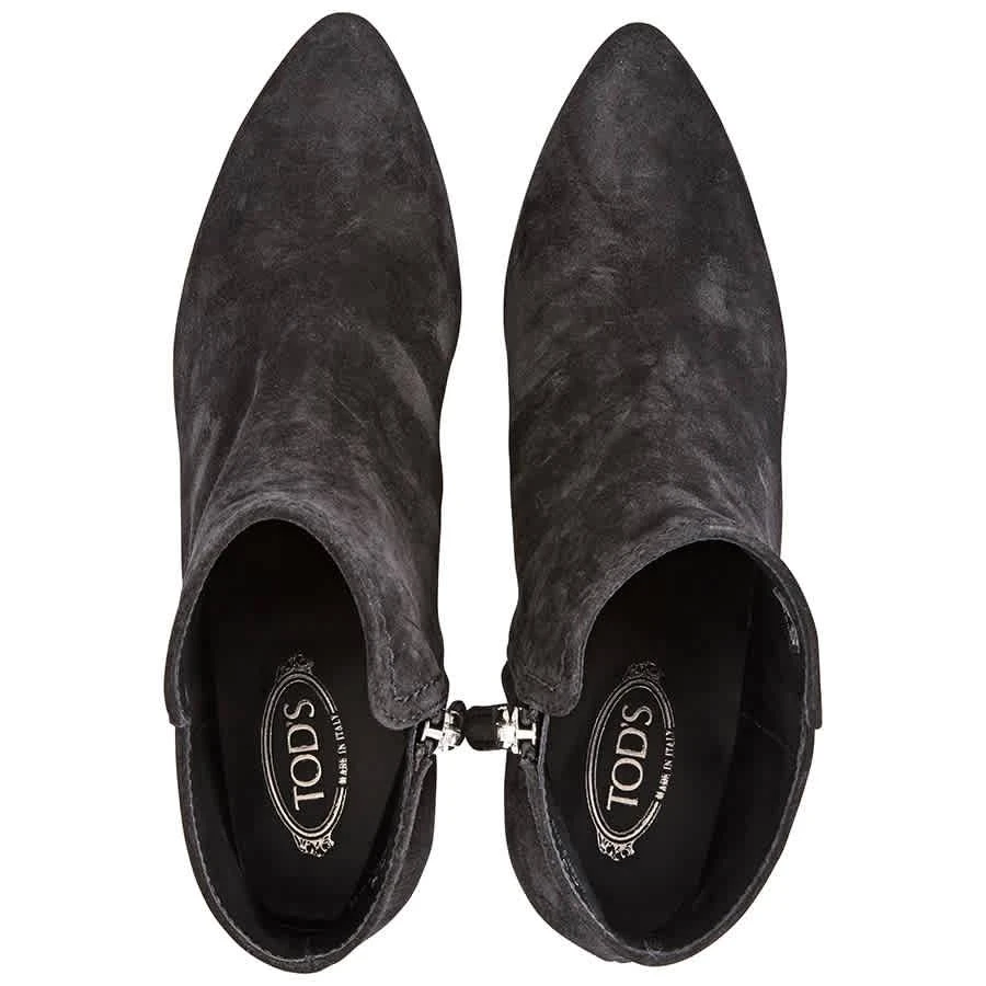 商品Tod's|Ladies Suede Wedge Bootie in Black,价格¥1383,第3张图片详细描述