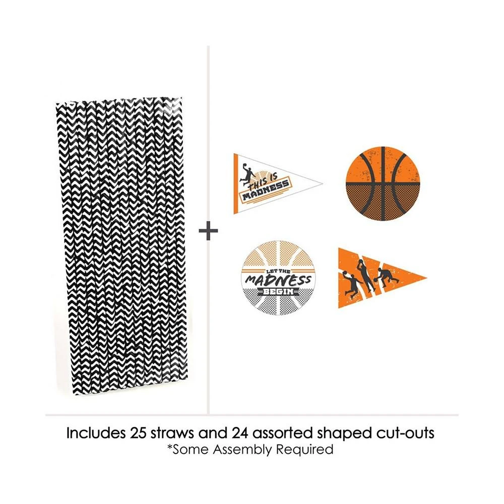 商品Big Dot of Happiness|Basketball - Let The Madness Begin - Paper Straw Decor - Striped Straws - 24 Ct,价格¥121,第2张图片详细描述