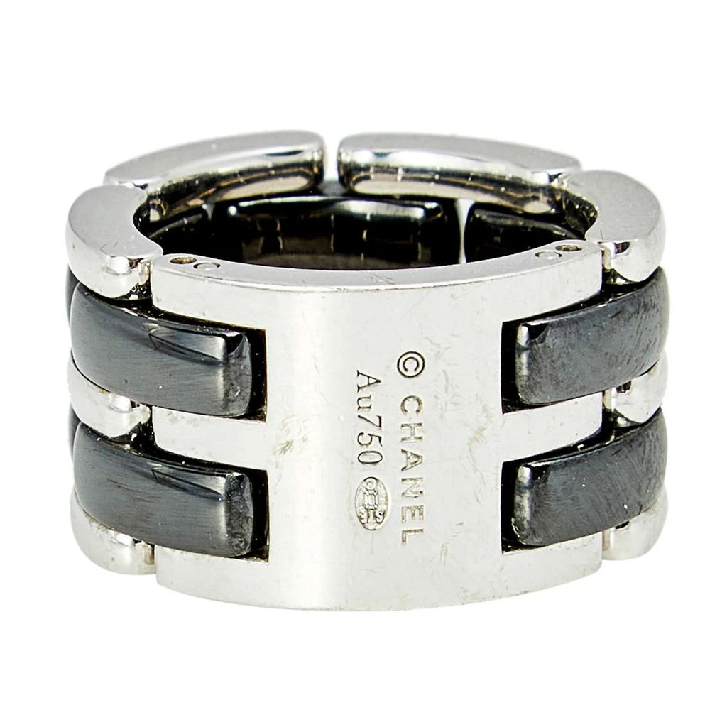商品[二手商品] Chanel|Chanel Ultra Black Ceramic 18k White Gold Band Ring Size 53,价格¥8648,第2张图片详细描述