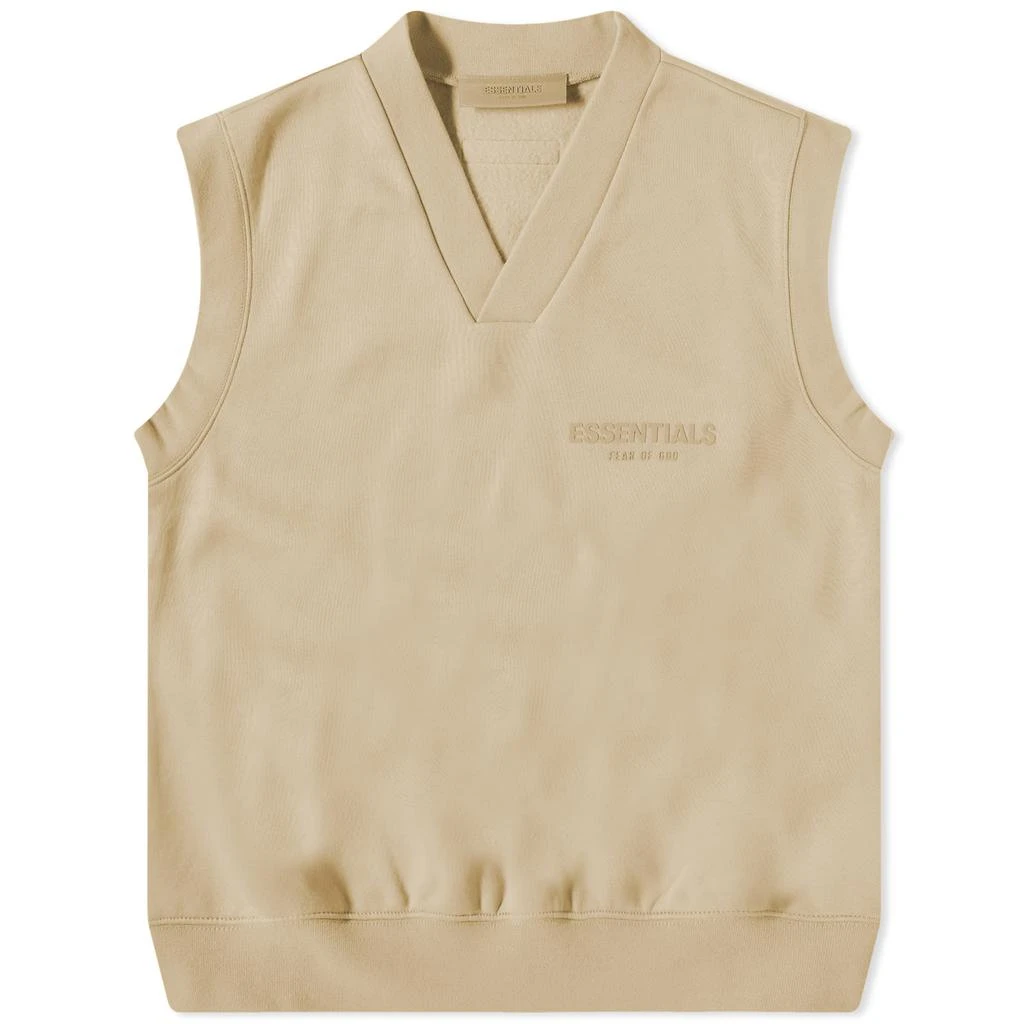 商品Essentials|Fear of God Essentials Pullover V-Neck Vest - Sand,价格¥425,第1张图片