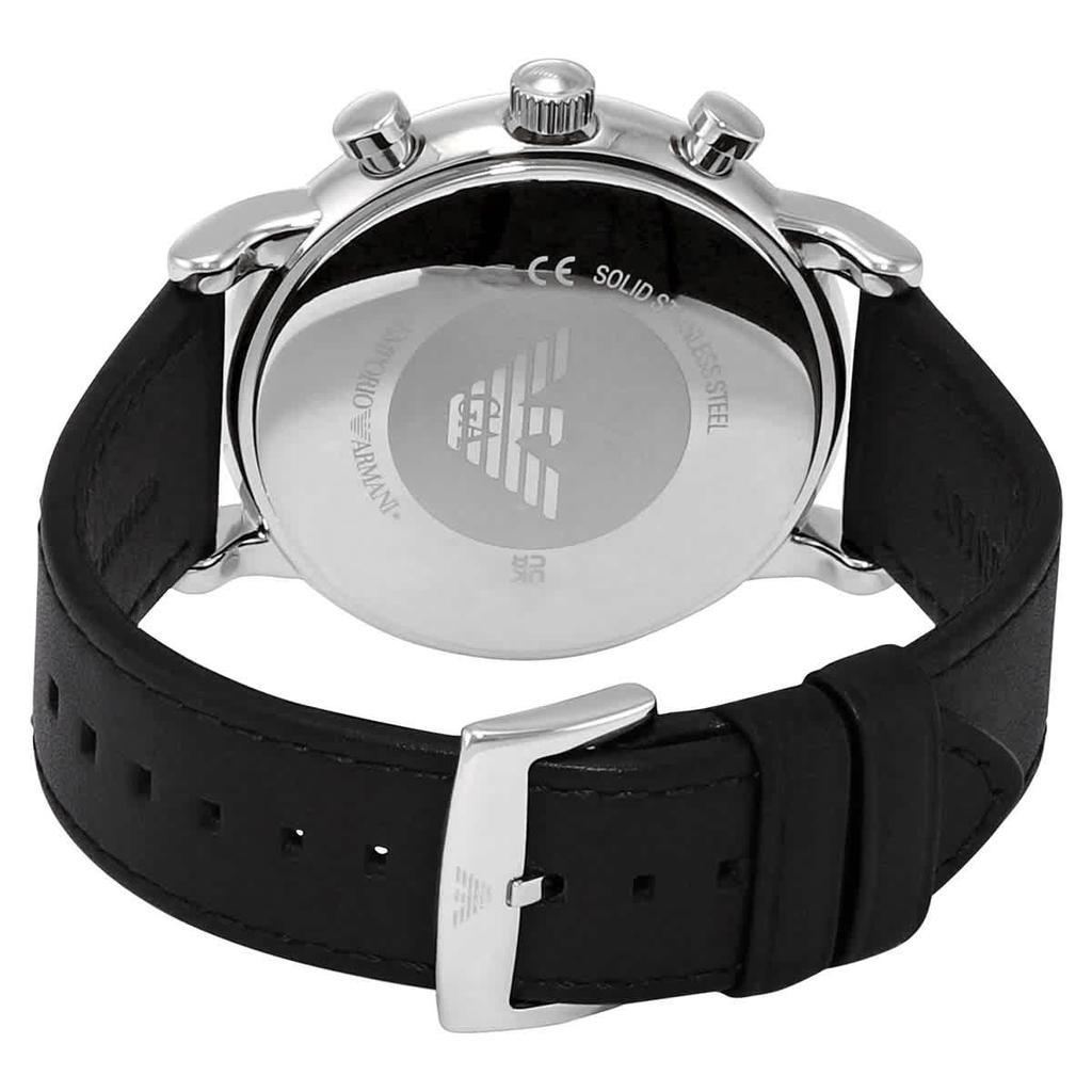 商品Emporio Armani|经典计时码表黑色表盘哑光黑色真皮男士手表,价格¥939,第5张图片详细描述