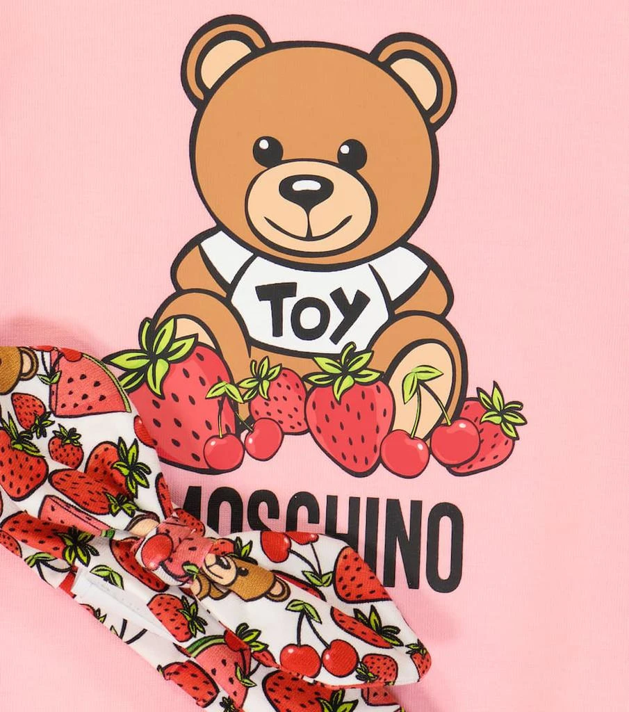 商品Moschino|婴幼儿 — 棉质混纺连身衣与发箍套装,价格¥835,第3张图片详细描述