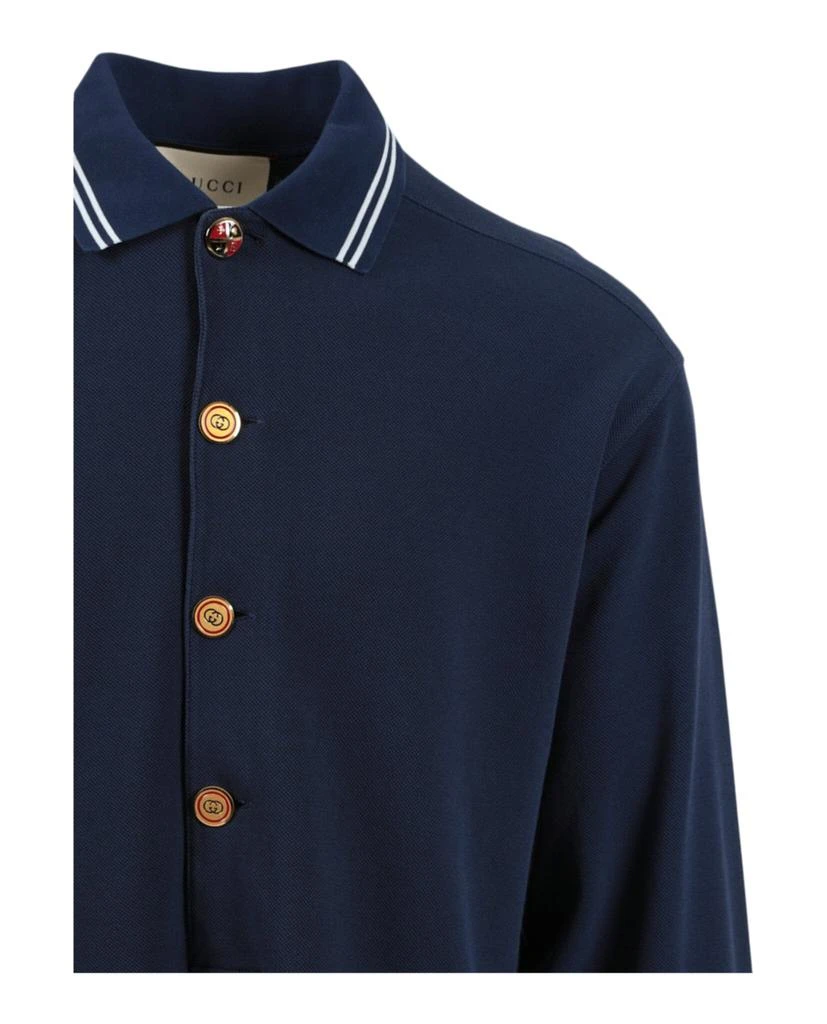 商品Gucci|Long Sleeve Cotton Polo,价格¥1780,第3张图片详�细描述