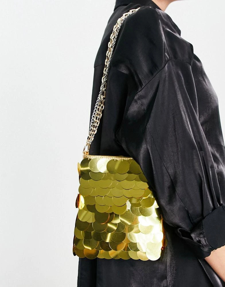 商品Topshop|Topshop sequin chain detail shoulder bag,价格¥200,第4张图片详细描述