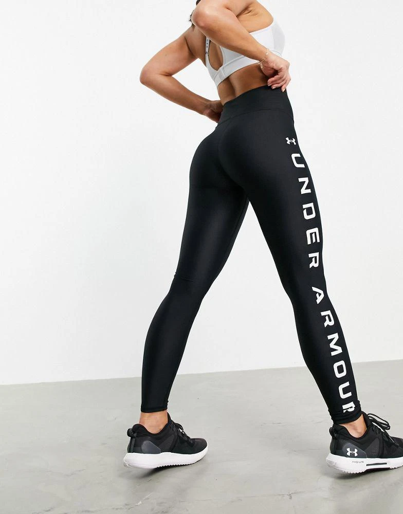 商品Under Armour|Under Armour Training Heat Gear base layer branded leg leggings in black,价格¥216,第2张图片详细描述