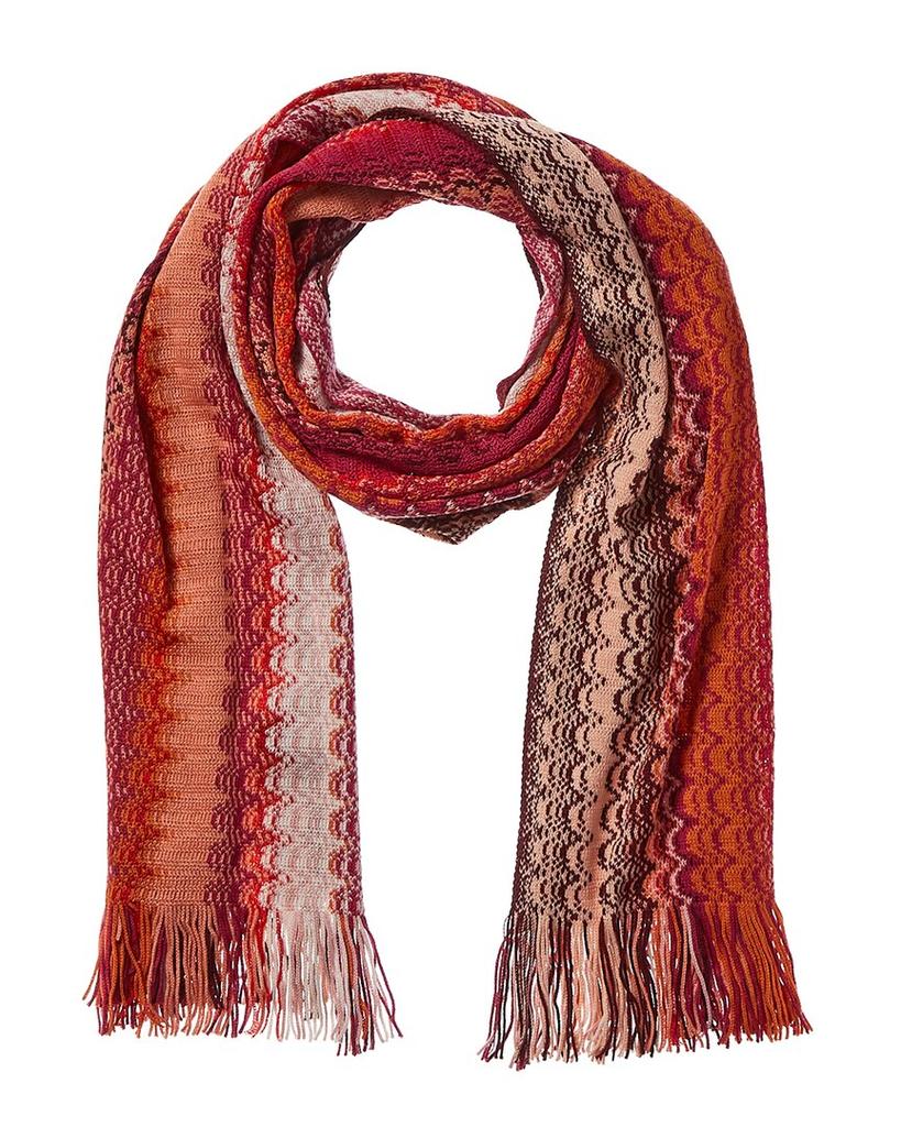 Missoni Wool-Blend Scarf, Orange商品第1张图片规格展示