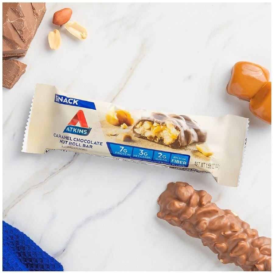 商品Atkins|Snack Bars Caramel Chocolate Nut Roll,价格¥64,第3张图片详细描述