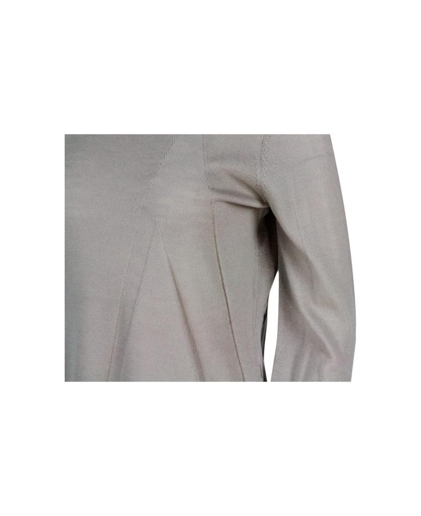 Lightweight Turtleneck Long-sleeved Sweater In 100% Pure Virgin Wool With Side Vents商品第4张图片规格展示