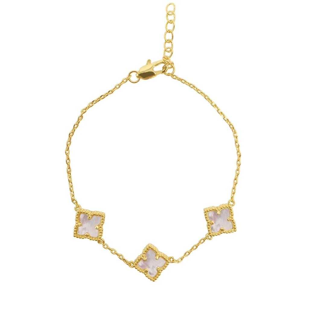 商品ADORNIA|White Mother of Pearl Flower Bracelet gold,价格¥458,第1张图片