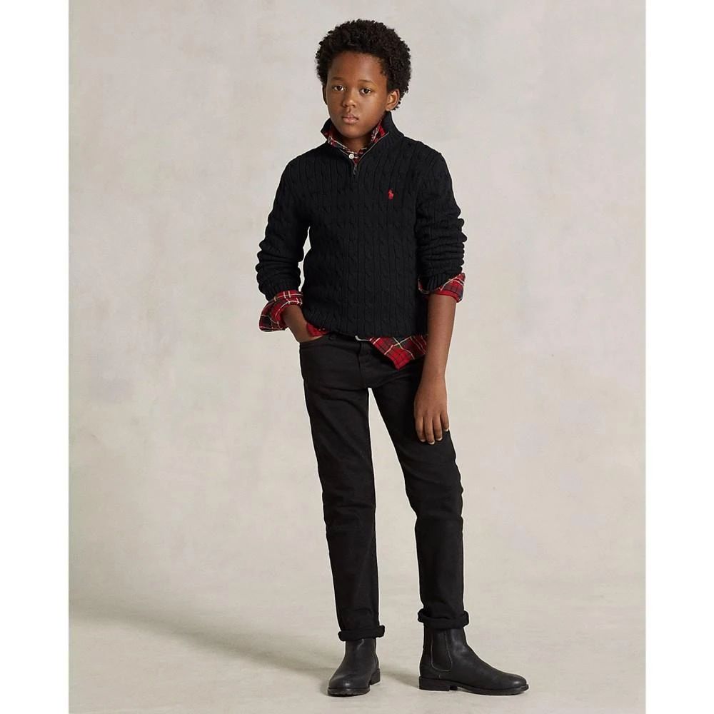 商品Ralph Lauren|Big Boys Cable-Knit Cotton Quarter-Zip Sweater,价格¥638,第5张图片详细描述