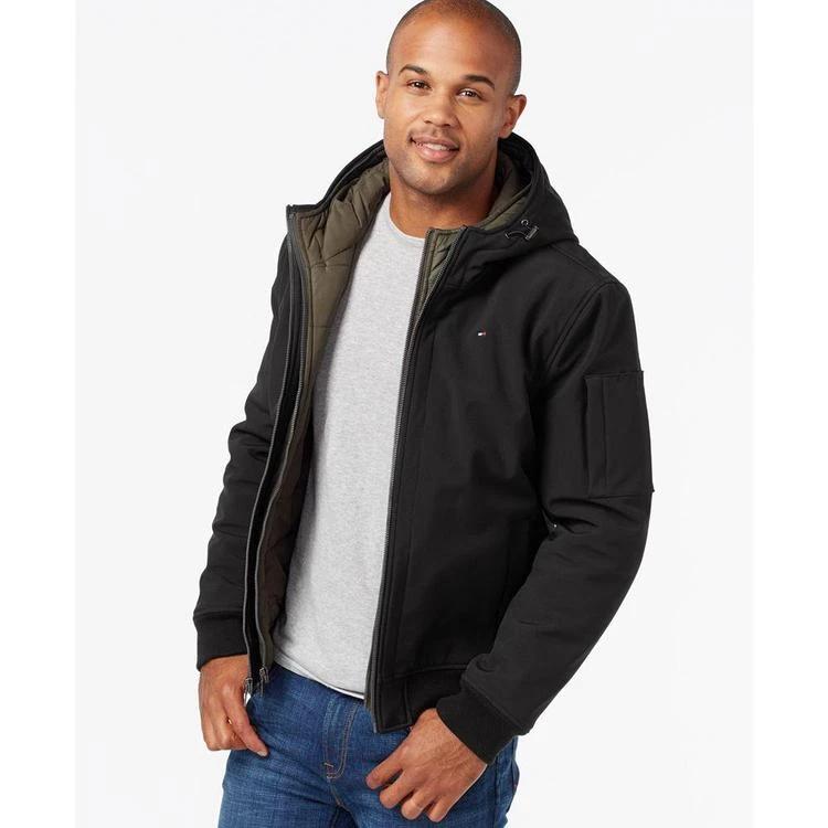 商品Tommy Hilfiger|Men's Big & Tall Double-Layer Hooded Bomber Coat,价格¥870,第1张图片