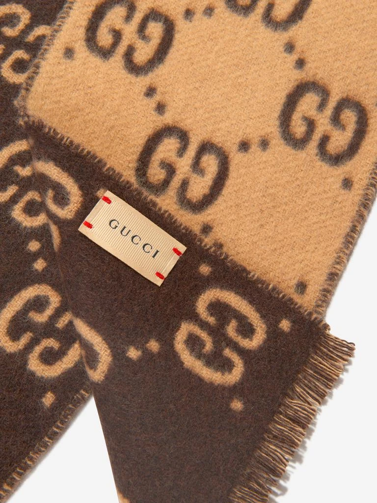 商品Gucci|Gucci Kids GG Wool Scarf in Brown,价格¥2178,第4张图片详细描述