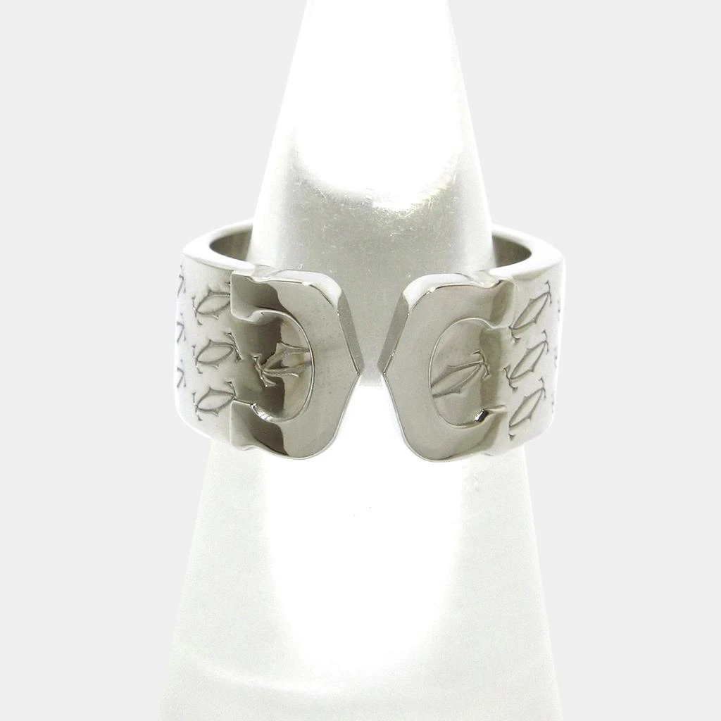 商品[二手商品] Cartier|Cartier Vintage Double C 18K White Gold Ring EU 46,价格¥8055,第1张图片
